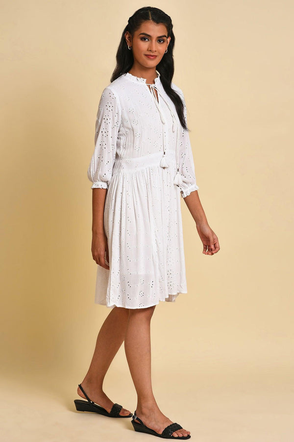 White Schiffli Summer Dress
