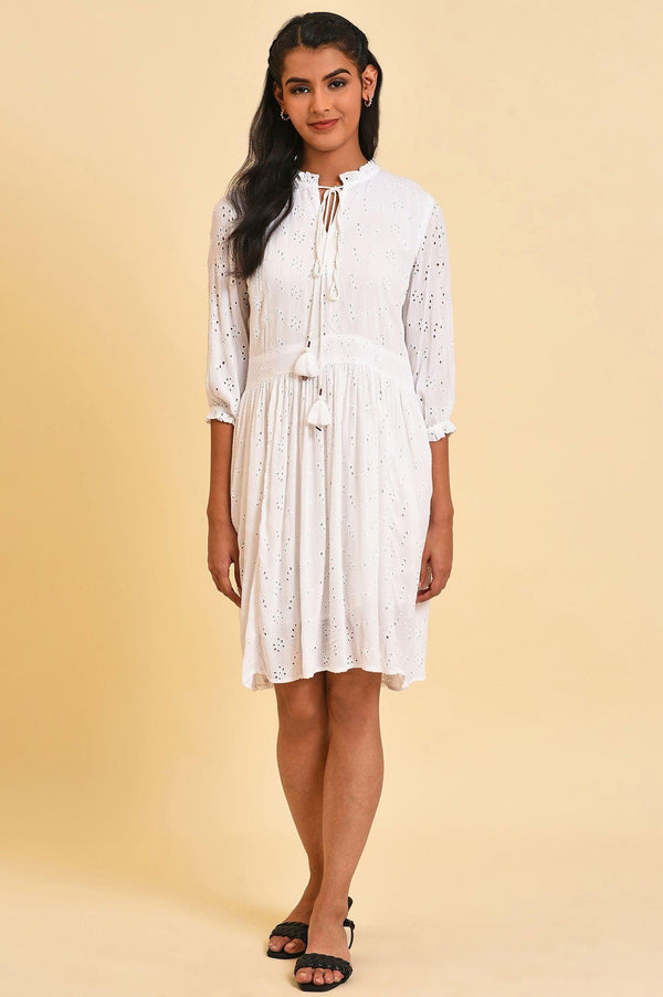 White Schiffli Summer Dress