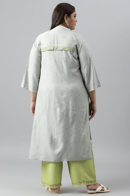 Grey Geometric Printplay Shirt kurta - wforwoman