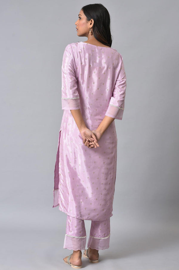 Light Purple Embroidered Plus Size kurta