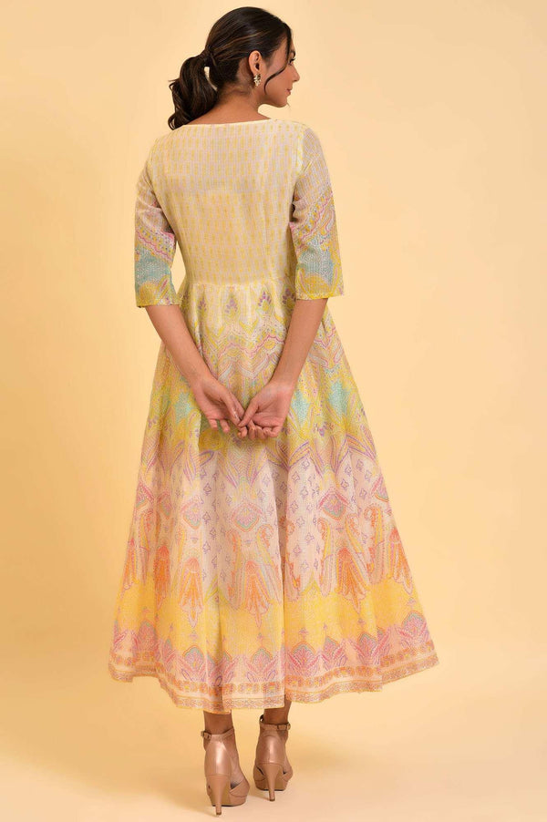 Light Yellow Printed Kota Maxi Dress