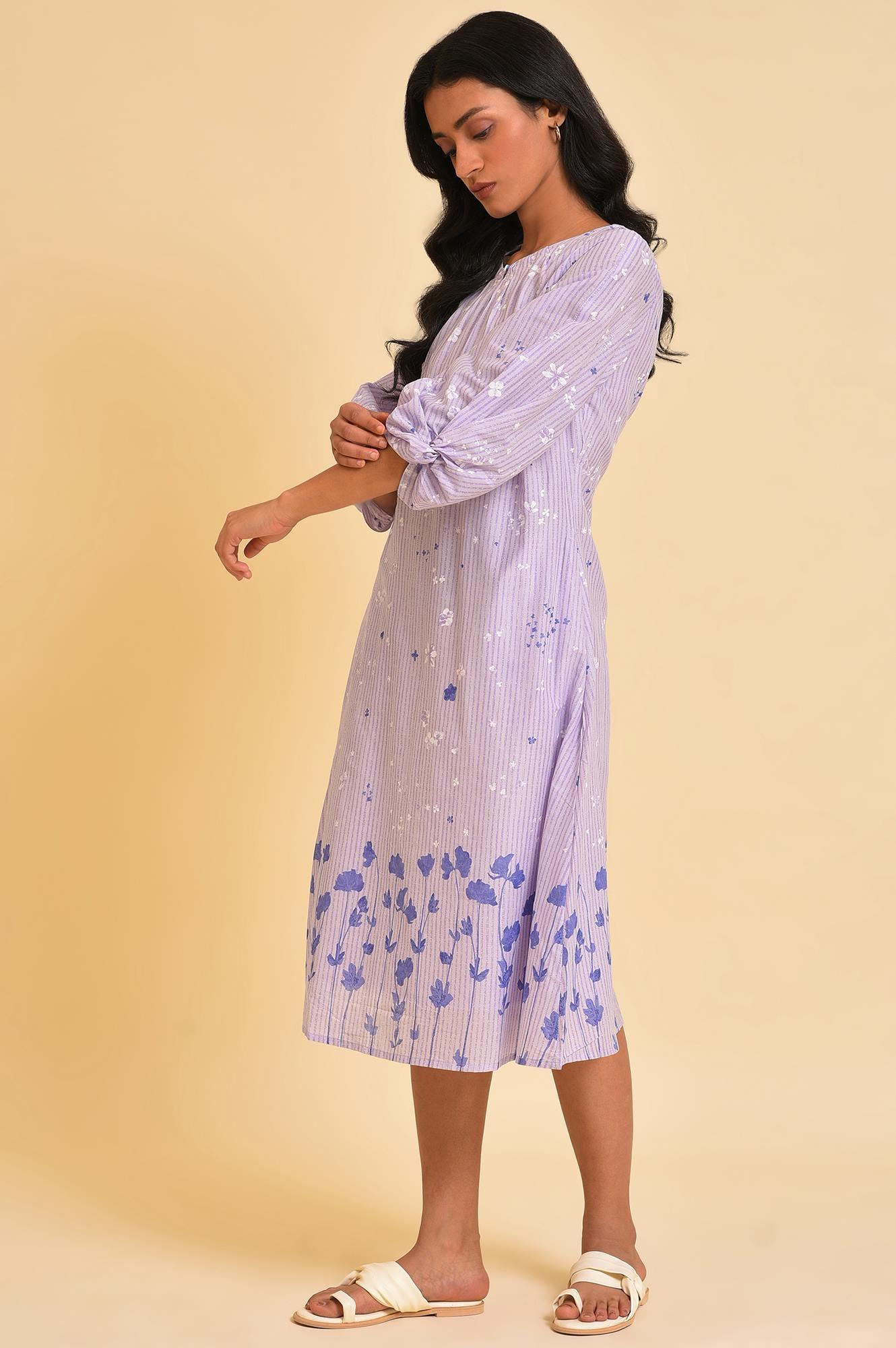 Light Puple Printed Vacay Dress - wforwoman