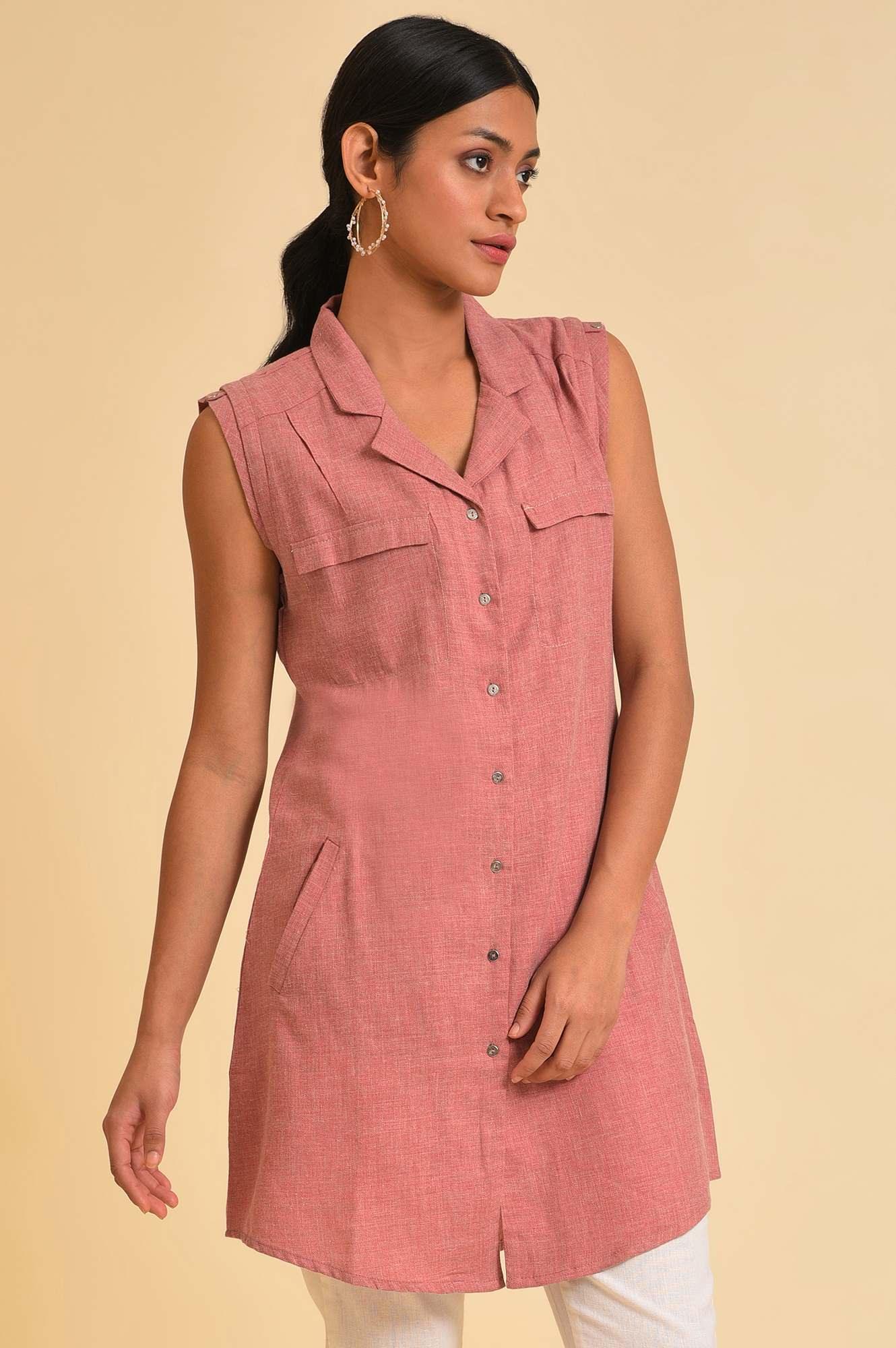 Pink Western Tunic With Embroidery - wforwoman