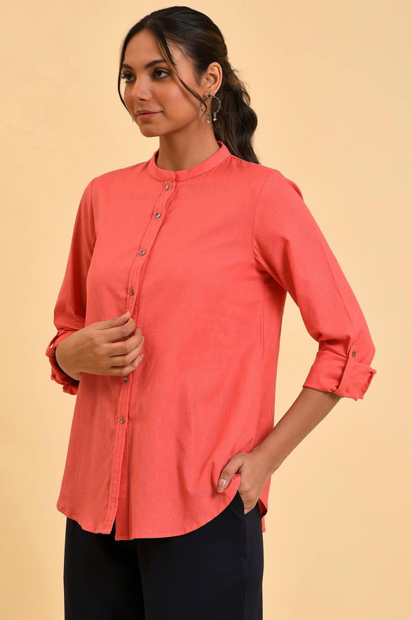 Peach Button Down Western Top