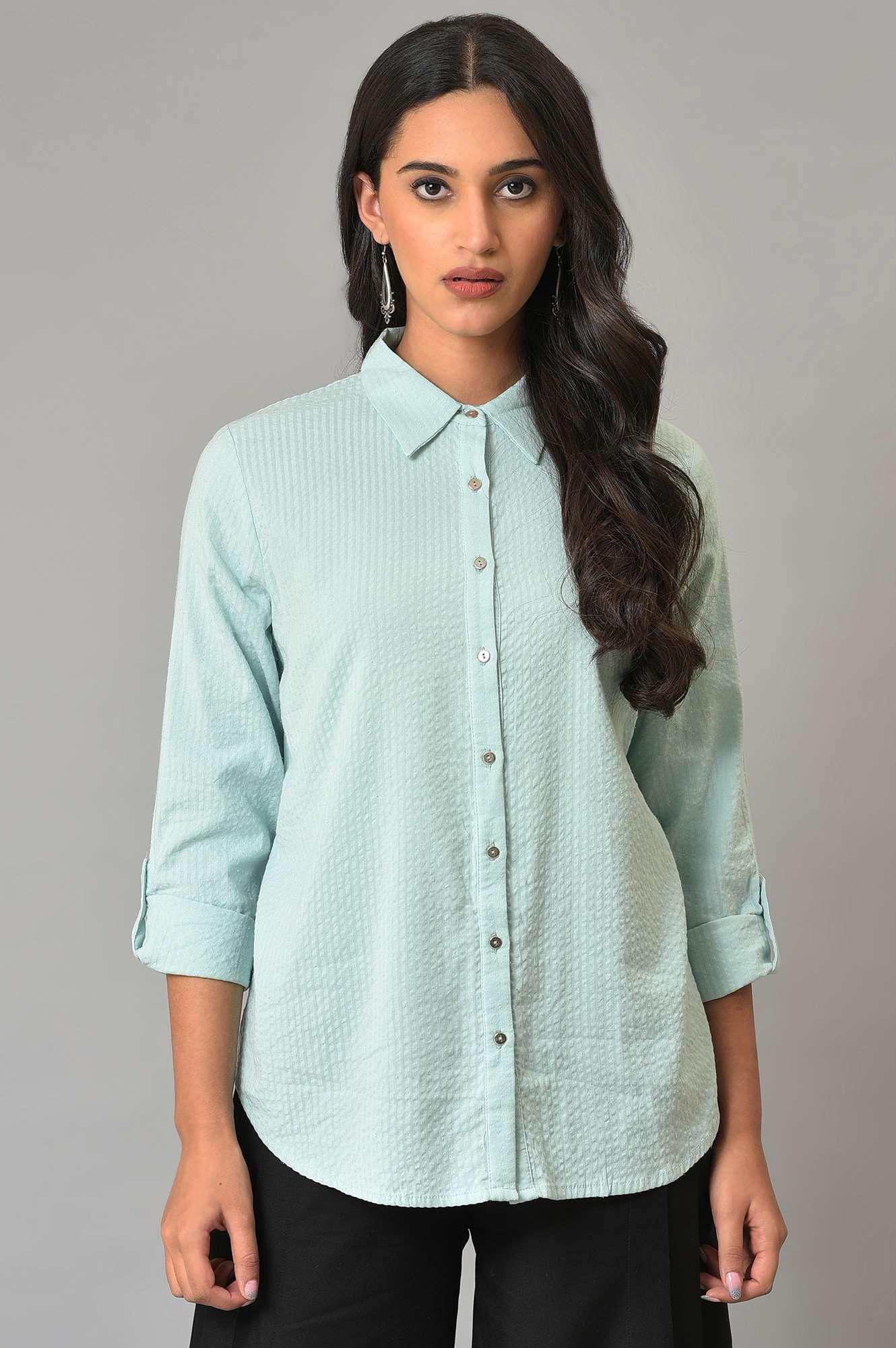 Star Vixen Women's Flowy Button-Front Tank Top - Short Sleeve, Pleated Detail, Mint Green - View #10