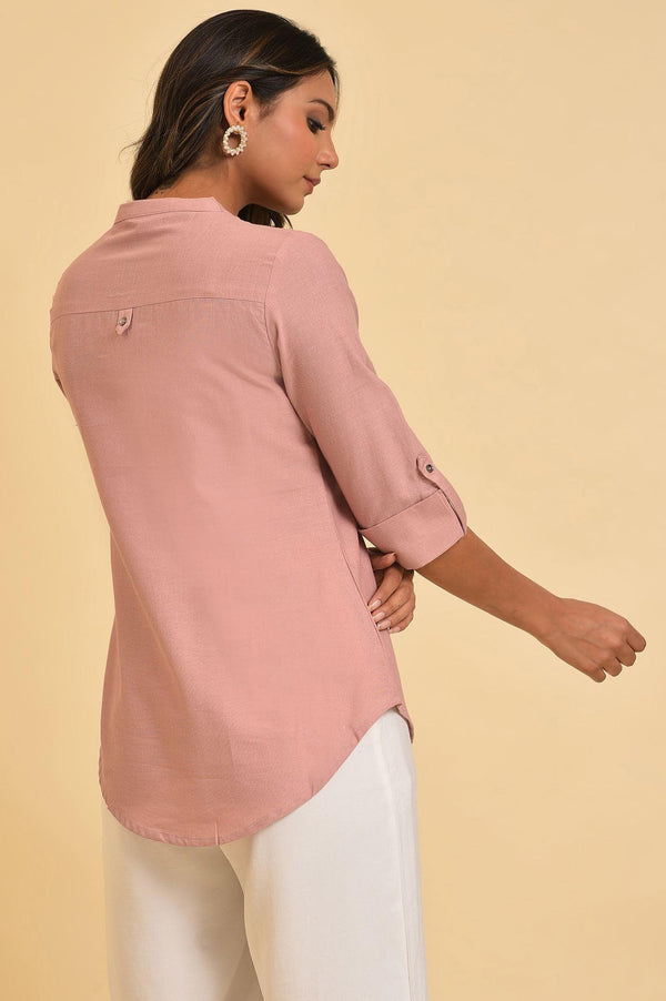 Pink Cotton Flax Top