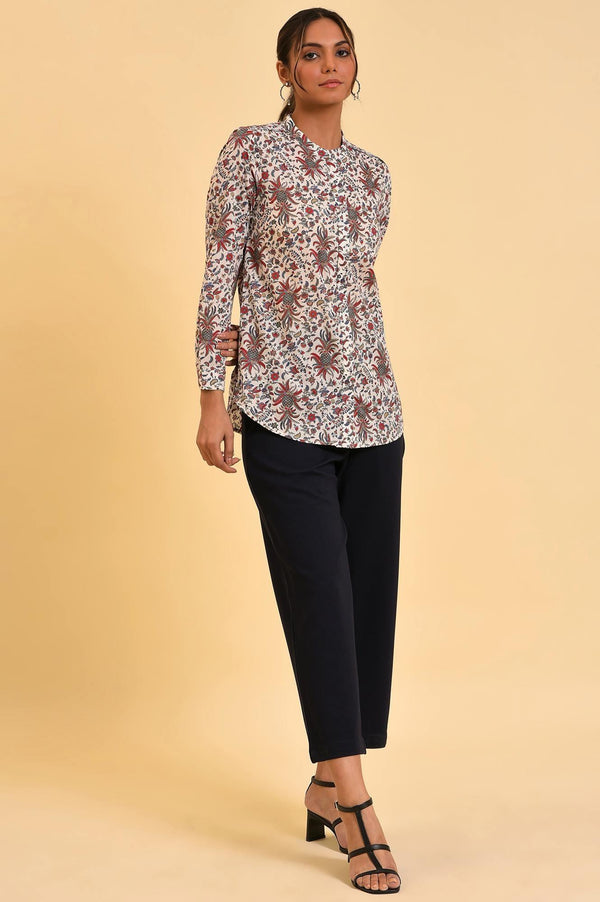 Ecru Floral Printed Top