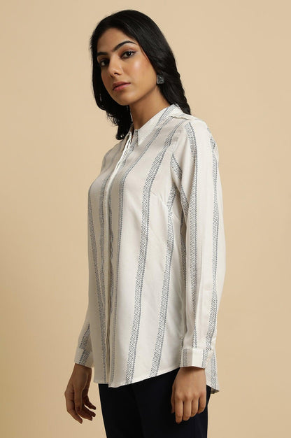Ecru Printed Summer Shirt - wforwoman