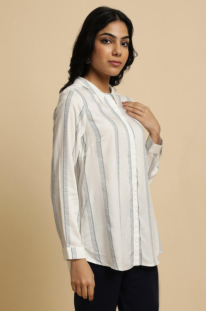 Ecru Printed Summer Shirt - wforwoman