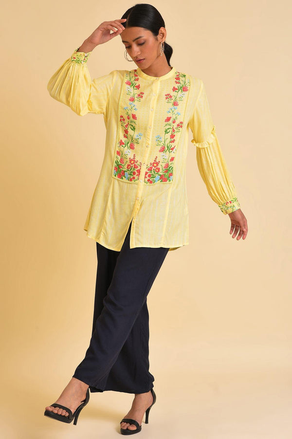 Yellow Floral Printed Top