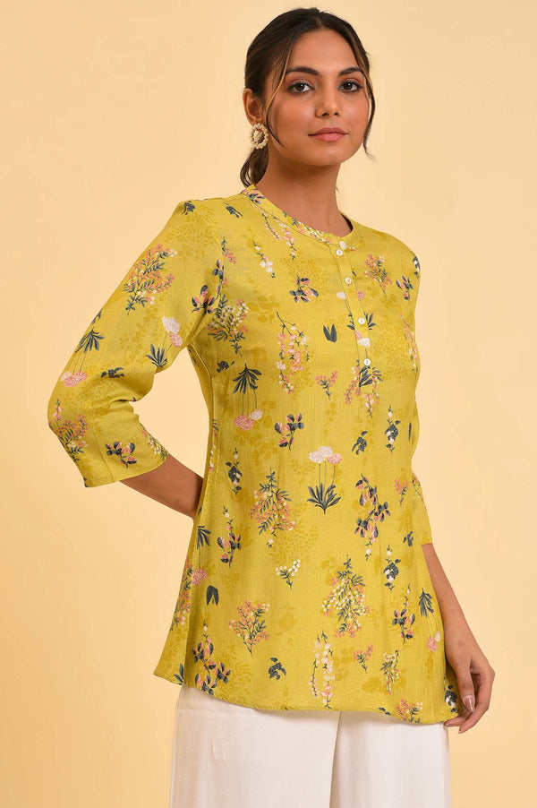Yellow Floral Straight Top