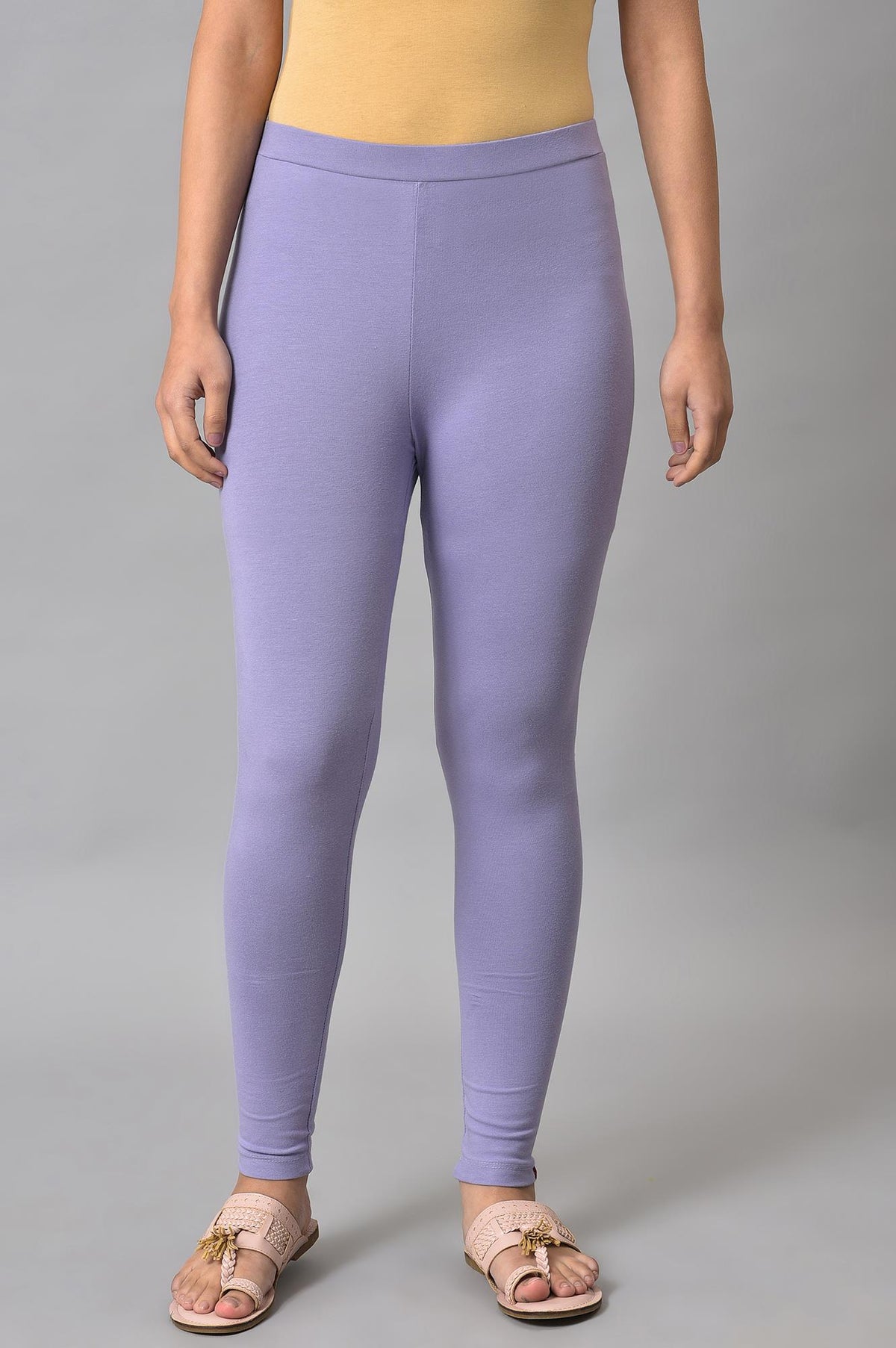 Lilac Cotton Jersey Tights - S