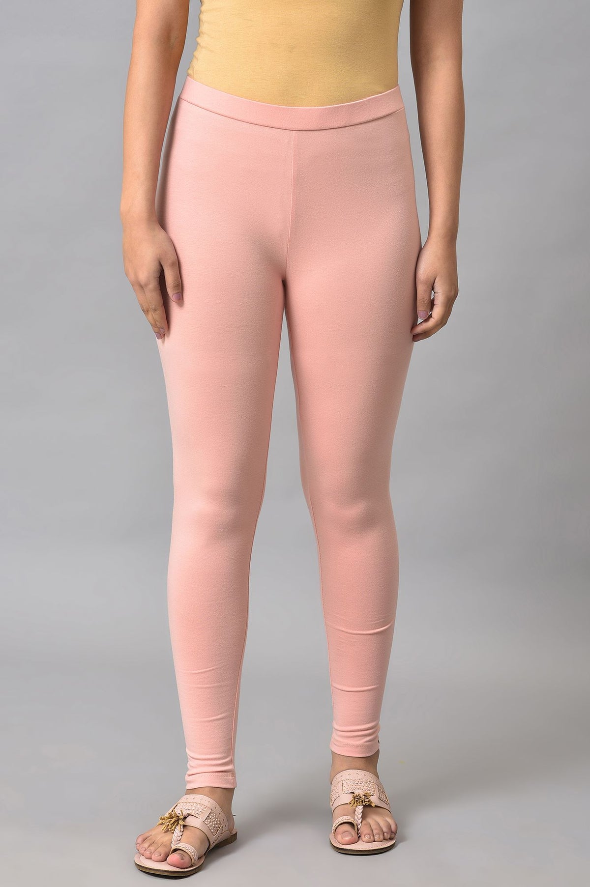 Coral Cotton Jersey Tights - M