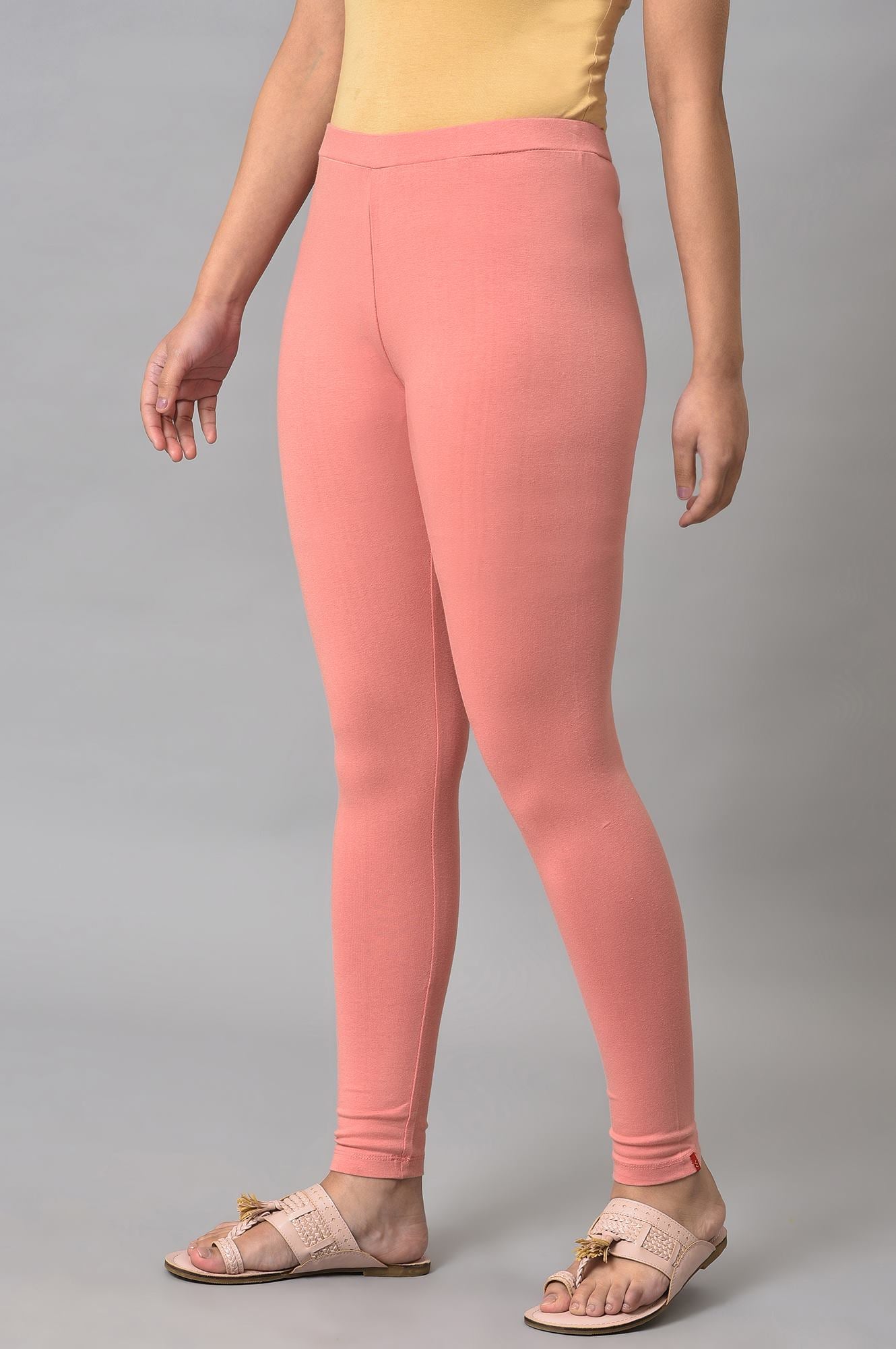 Light Orange Cotton Jersey Tights