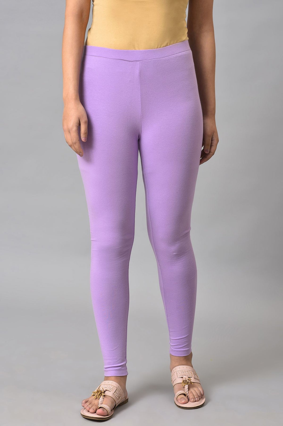 Light Purple Cotton Jersey Tights - S