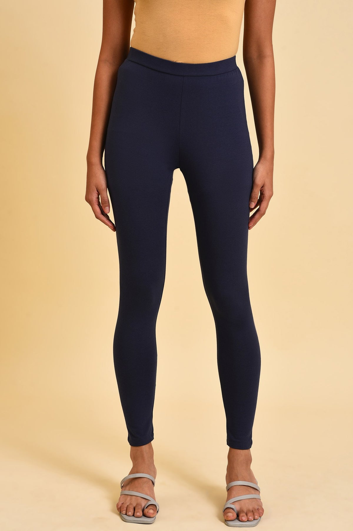Denim Blue Knitted Tights - S