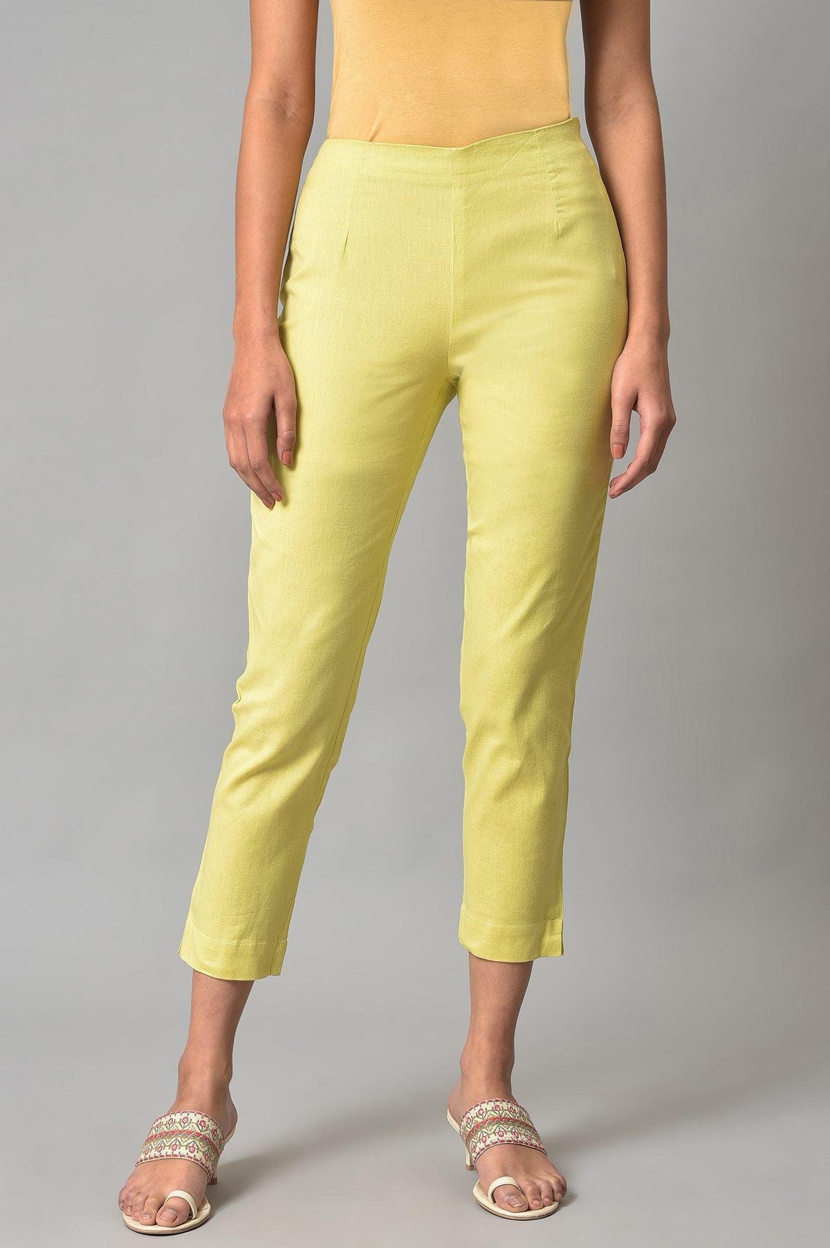 Green Plus Size Slim Pants - 20