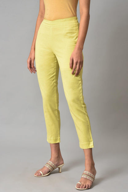 Green Solid Slim Pants - wforwoman