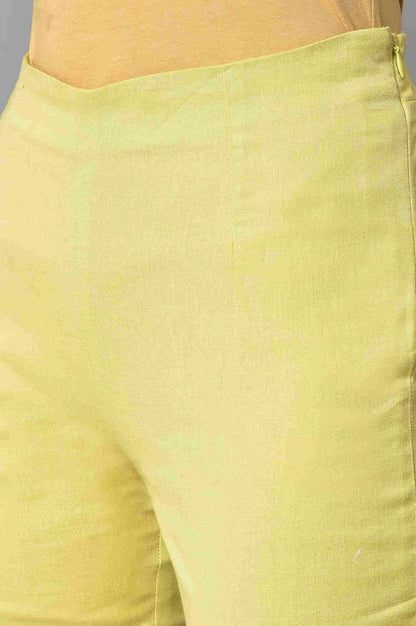 Green Solid Slim Pants - wforwoman