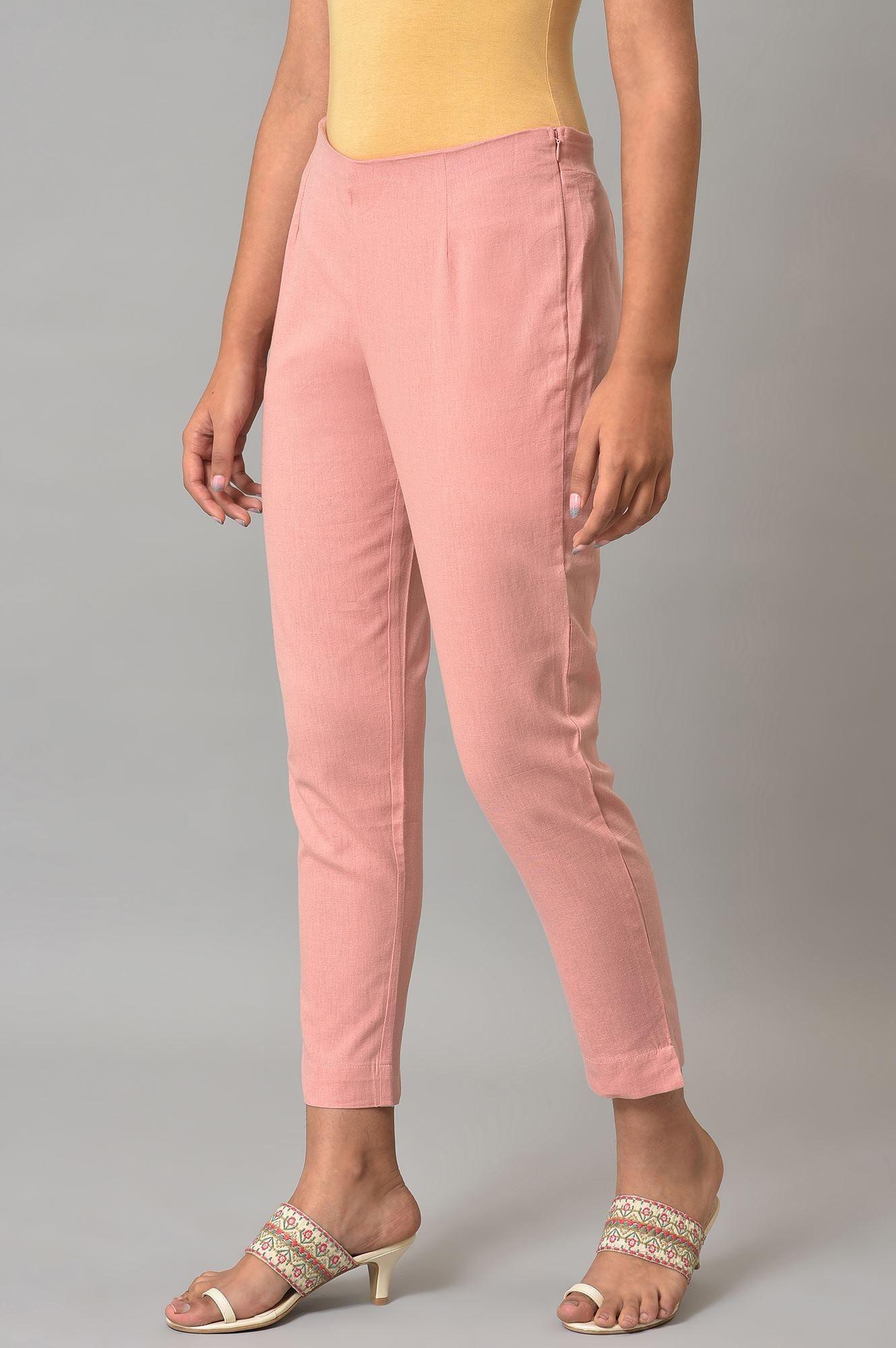 Coral Solid Slim Pants - wforwoman