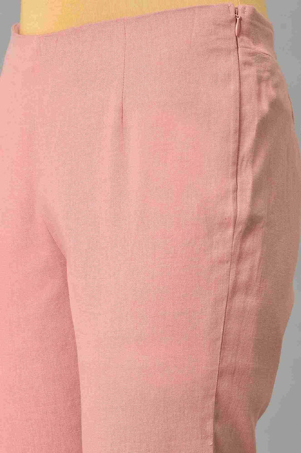 Coral Solid Slim Pants