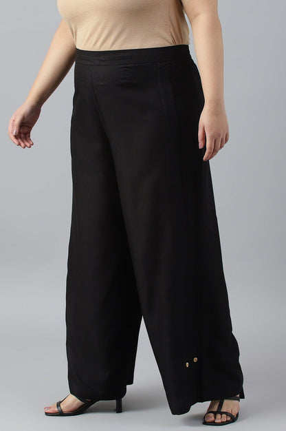 Black Plus Size Parallel Pants - wforwoman