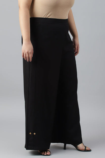 Black Plus Size Parallel Pants - wforwoman