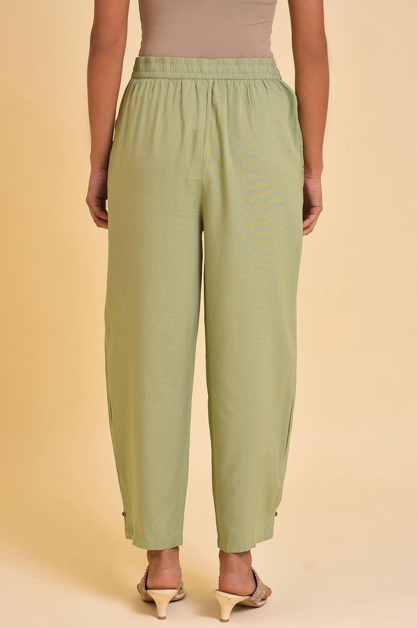 Mint Green Box Pleated Straight Pants
