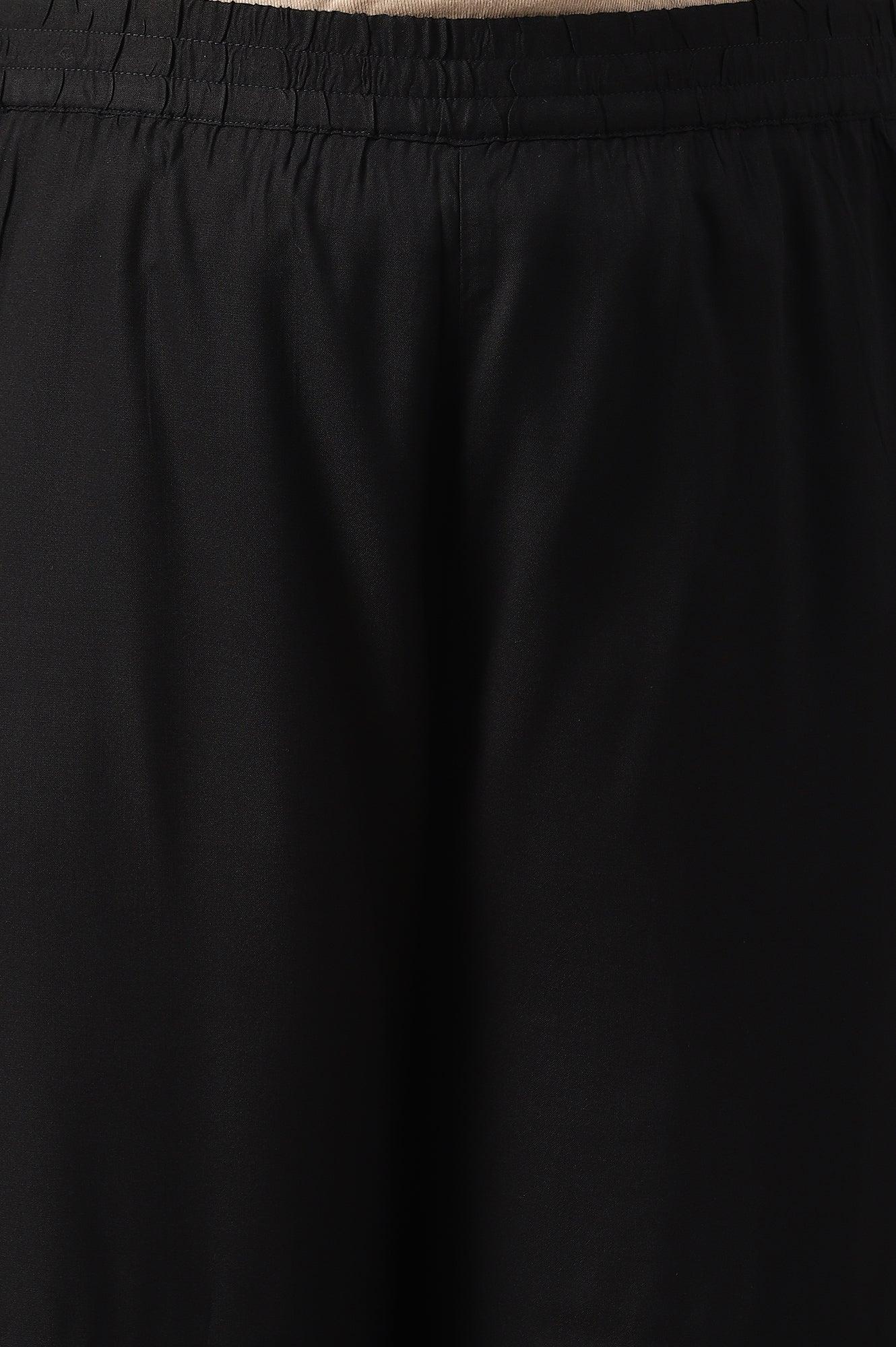 Plus Size Black Box Pleated Straight Pants - wforwoman