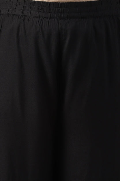 Plus Size Black Box Pleated Straight Pants - wforwoman