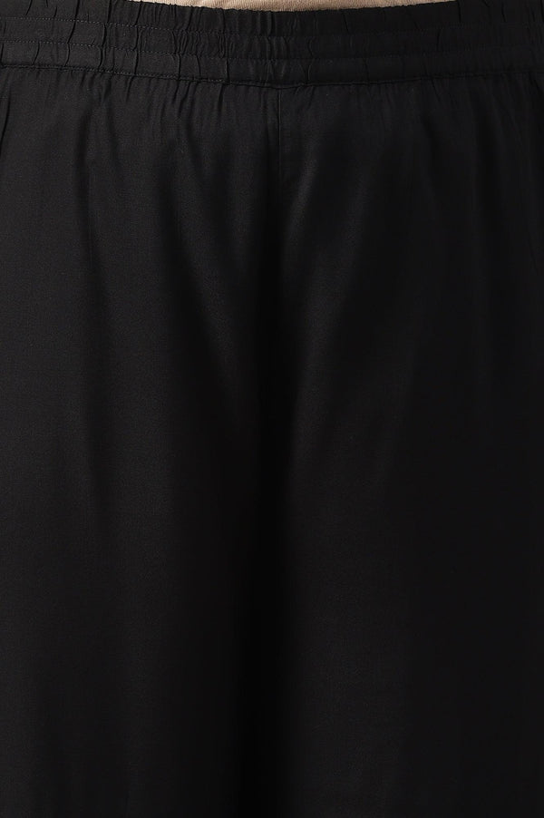 Plus Size Black Box Pleated Straight Pants