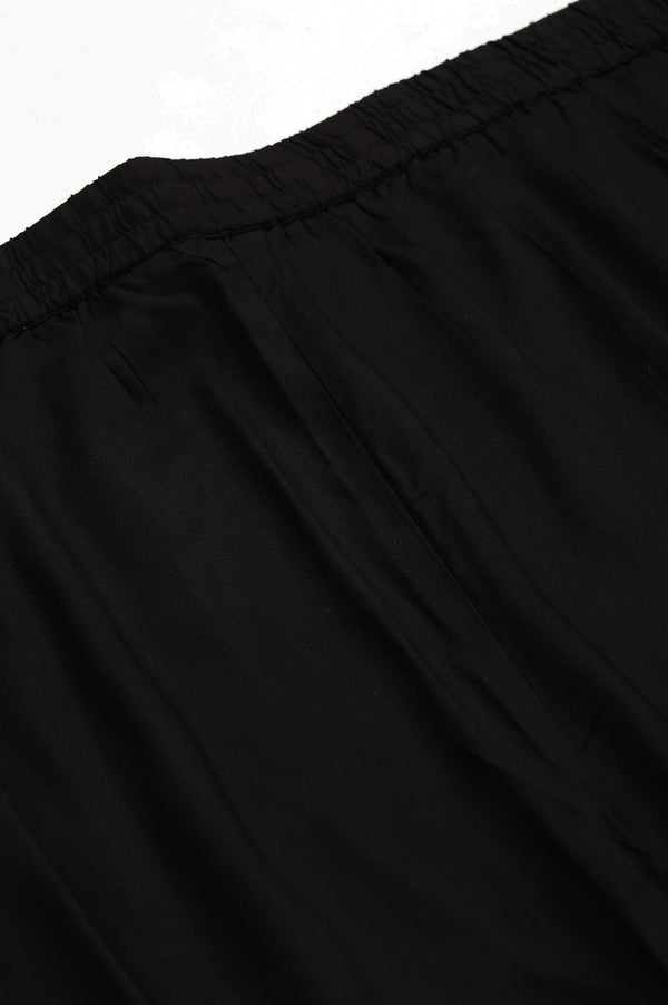 Plus Size Black Box Pleated Straight Pants