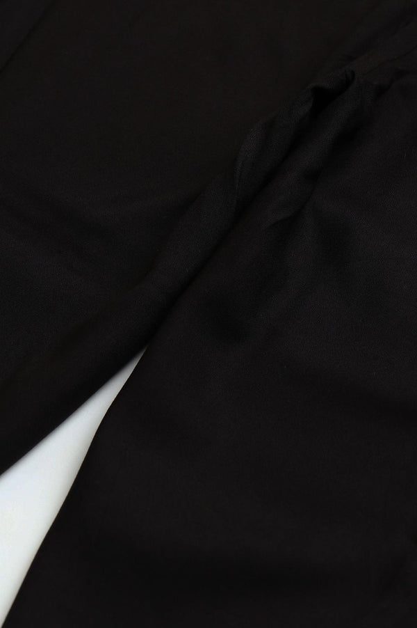 Plus Size Black Box Pleated Straight Pants