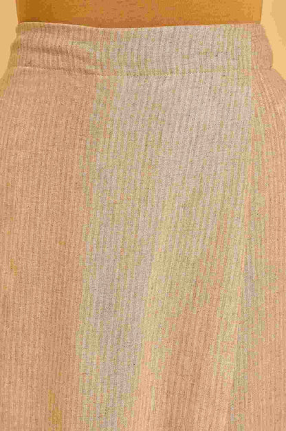 Beige Rayon Flared Kurta and Parallel Pant Set