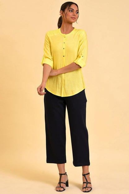 Navy Blue Straight Fit Trouser Pants - wforwoman