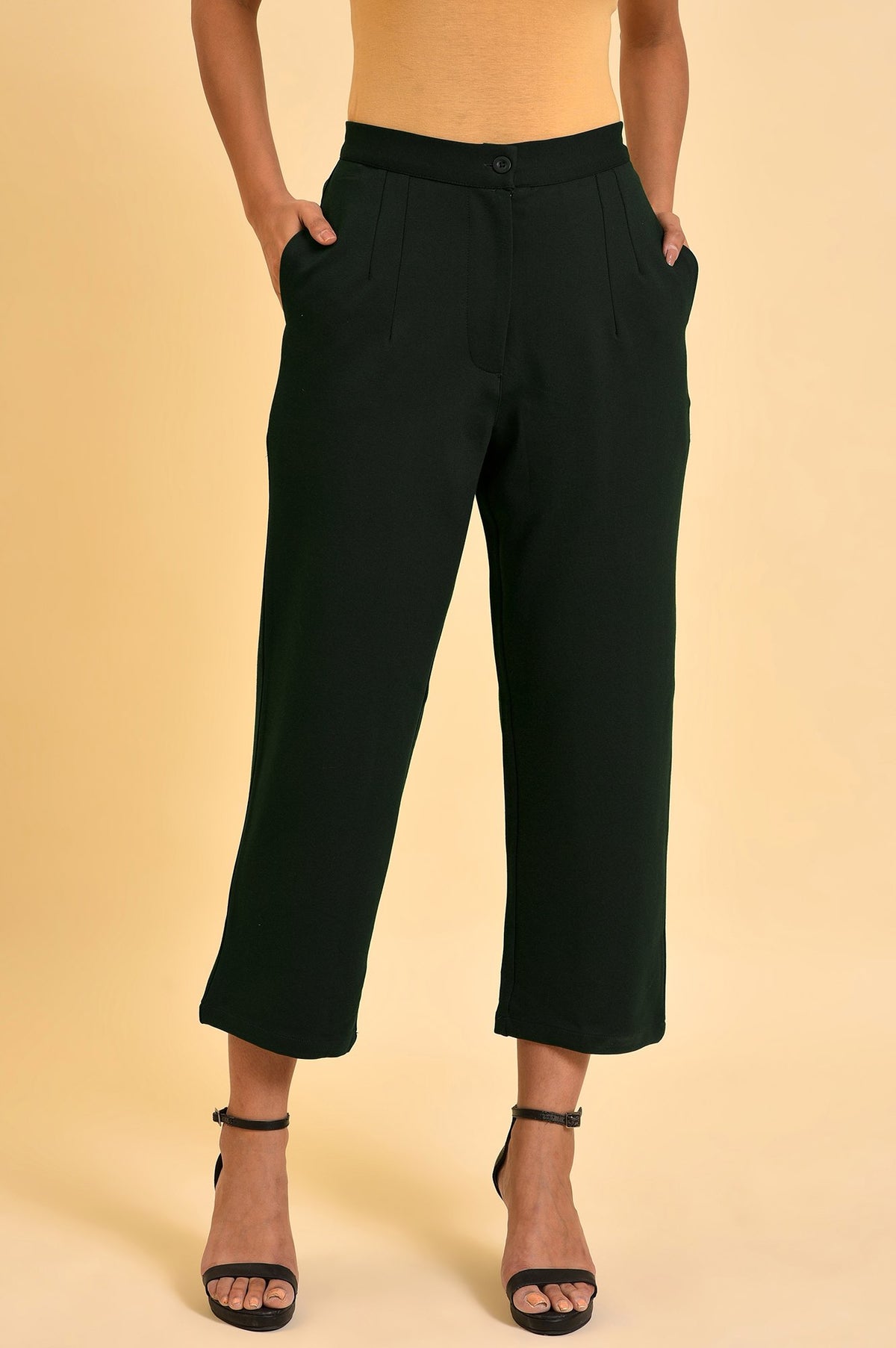 Green Straight Fit Trouser Pants - XS