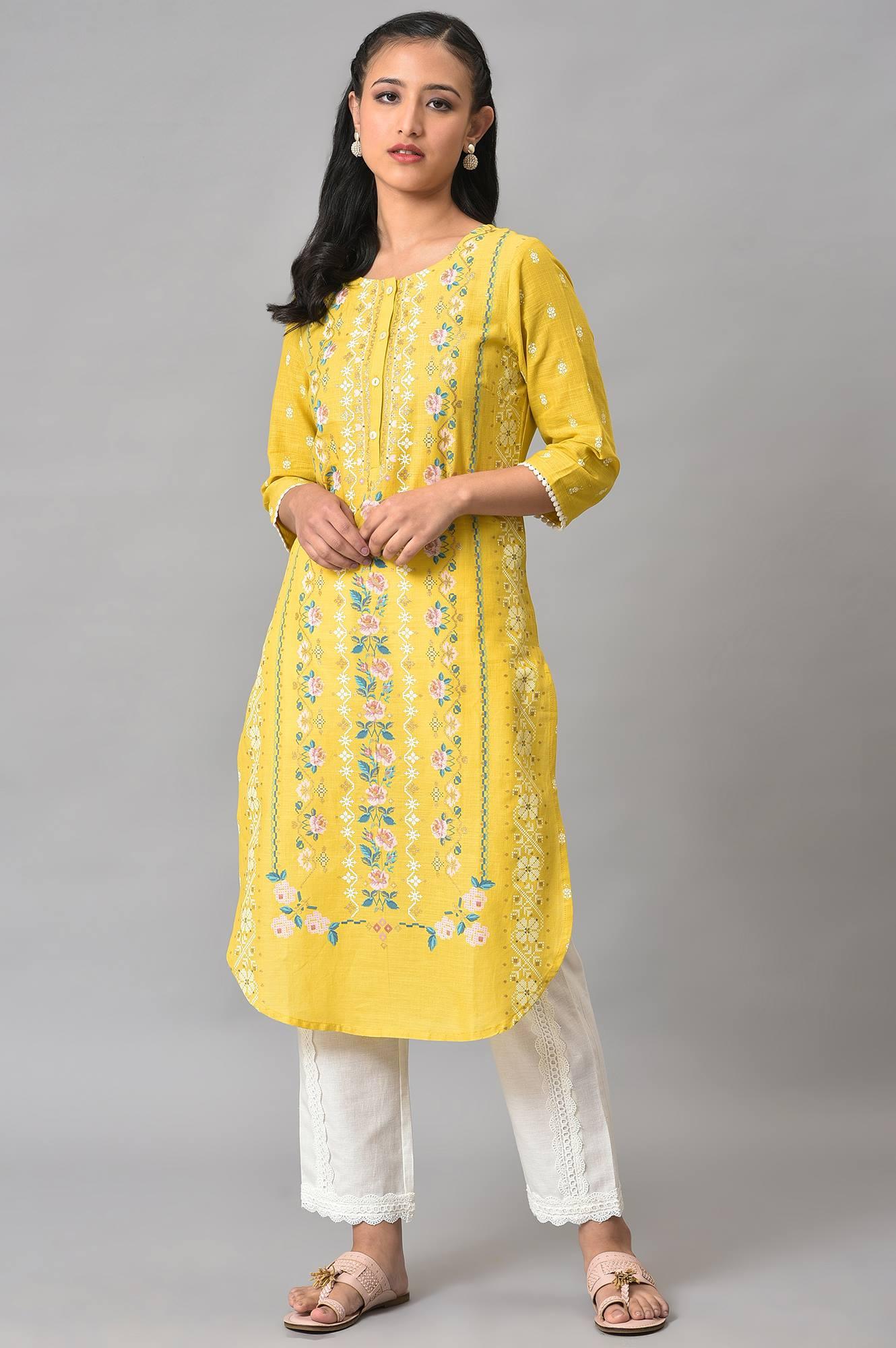 Ecru Solid Lace Straight Pants - wforwoman