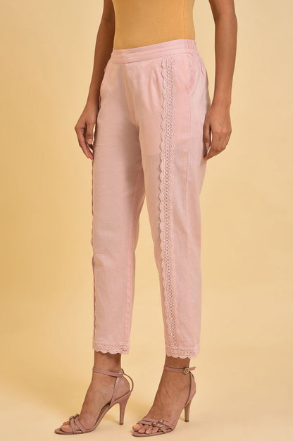 Light Pink Lace Slim Pants