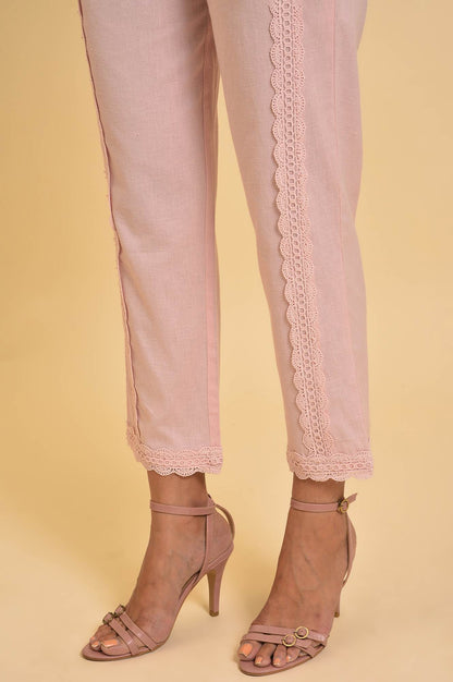 Light Pink Lace Slim Pants