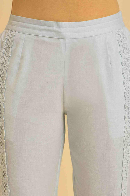 Light Blue Lace Slim Pants - wforwoman