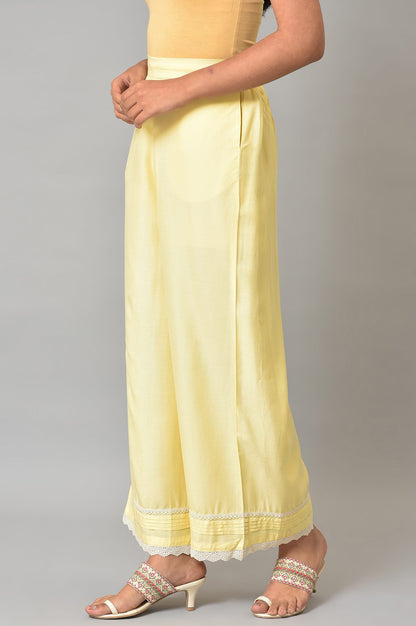 Yellow A-line Kurta and Parallel Pant Set