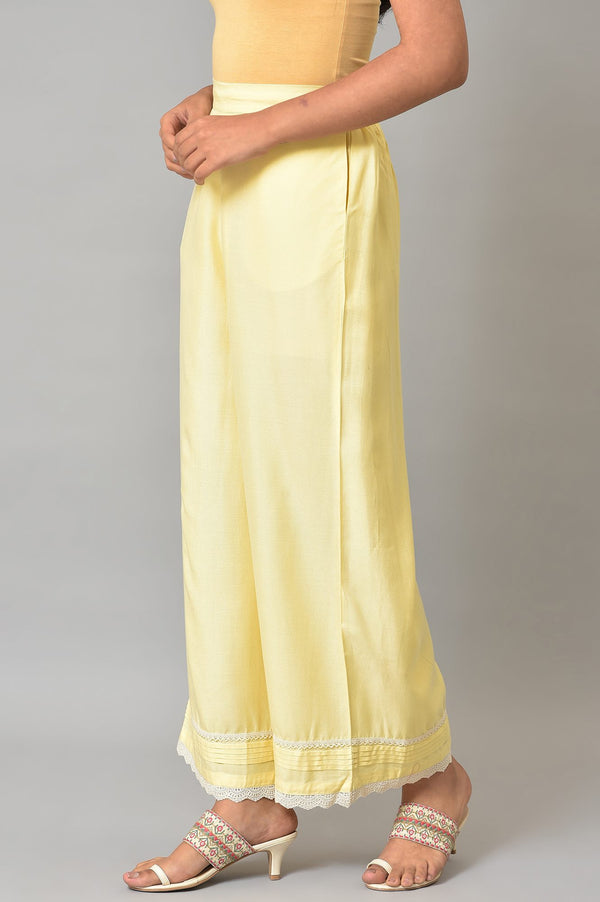 Yellow A-line Kurta and Parallel Pant Set