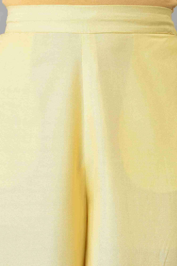 Lemonade Yellow Parallel Pants With Lace Border