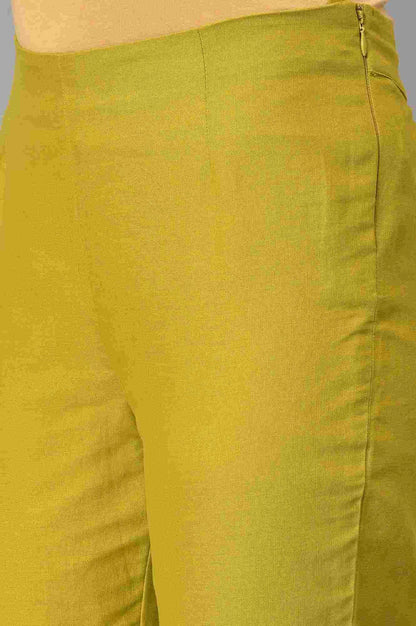 Green Embroidered Slim Pants - wforwoman