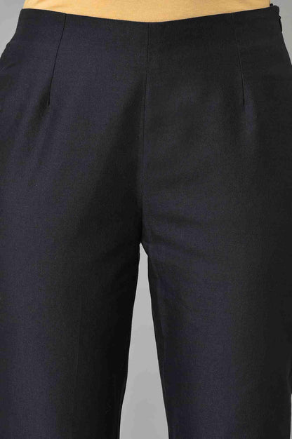 Black Slim Pants With Embroidery - wforwoman