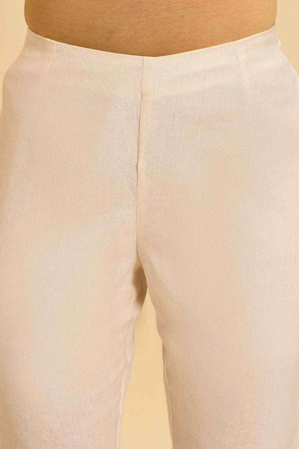 Ecru Lace Cotton Flax Slim Pants