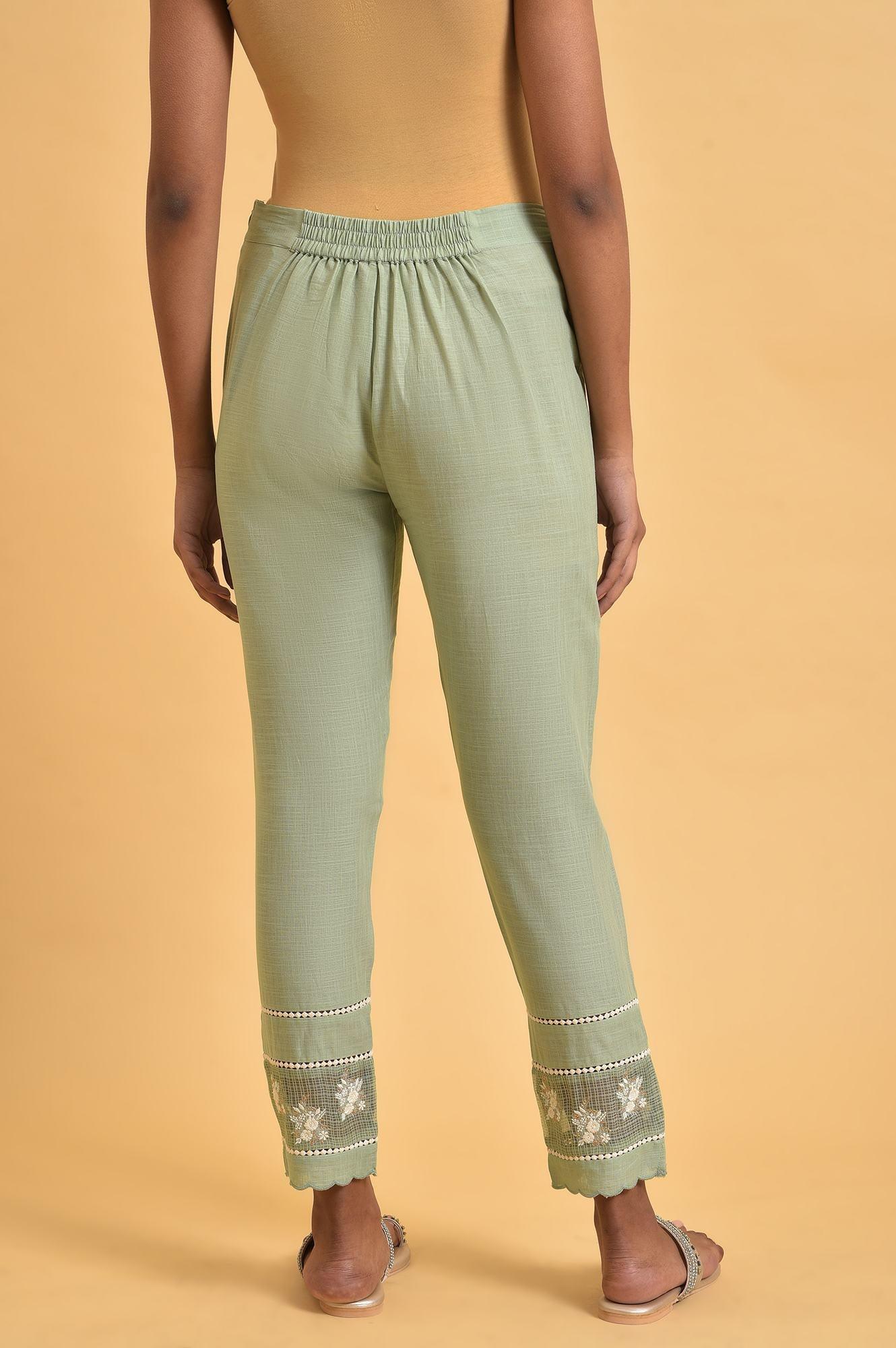 Green Kota Insert Slim Pants - wforwoman