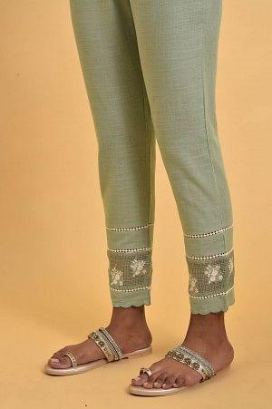 Green Kota Insert Plus Size Slim Pants