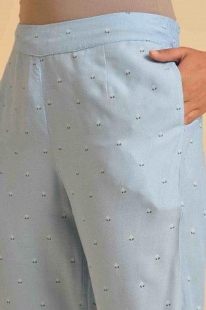 Blue Plus Size Slim Pants