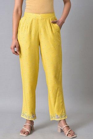 Yellow Plus Size Slim Pants
